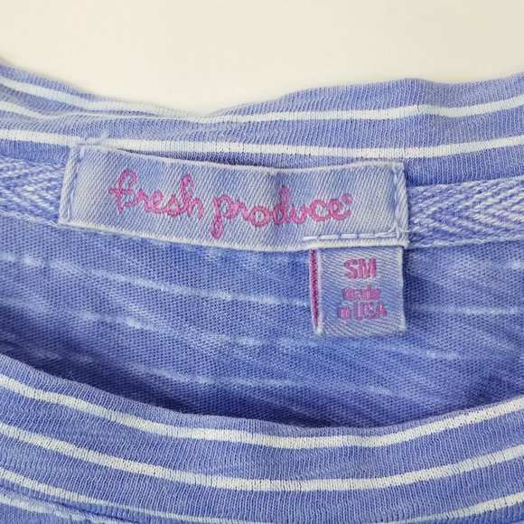 Fresh Produce Sz SM Lavender Striped T. Shirt - Picture 4 of 9